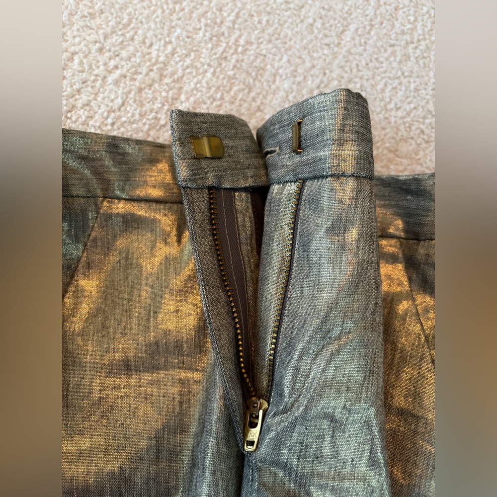 NWOT: Robert Rodriguez Shimmering Gold Shorts - Picture 3 of 4